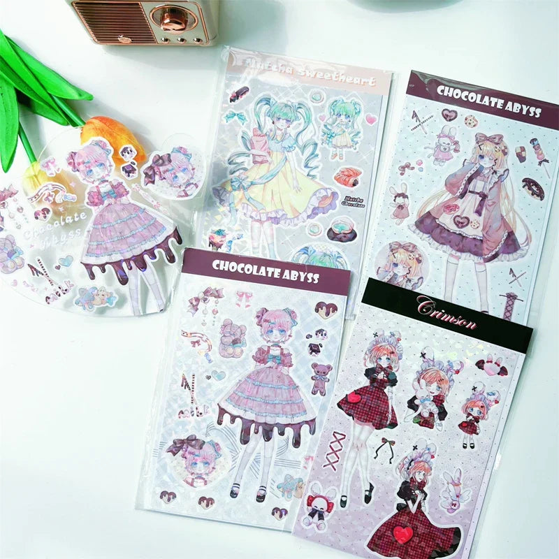 Ins Cute Angel Princess Baseball Girl Sticker Scrapbooking DIY Album Decoration Sticker Aesthetic Personalized Kawaii Stationery (ONLINE ORDER ONLY)