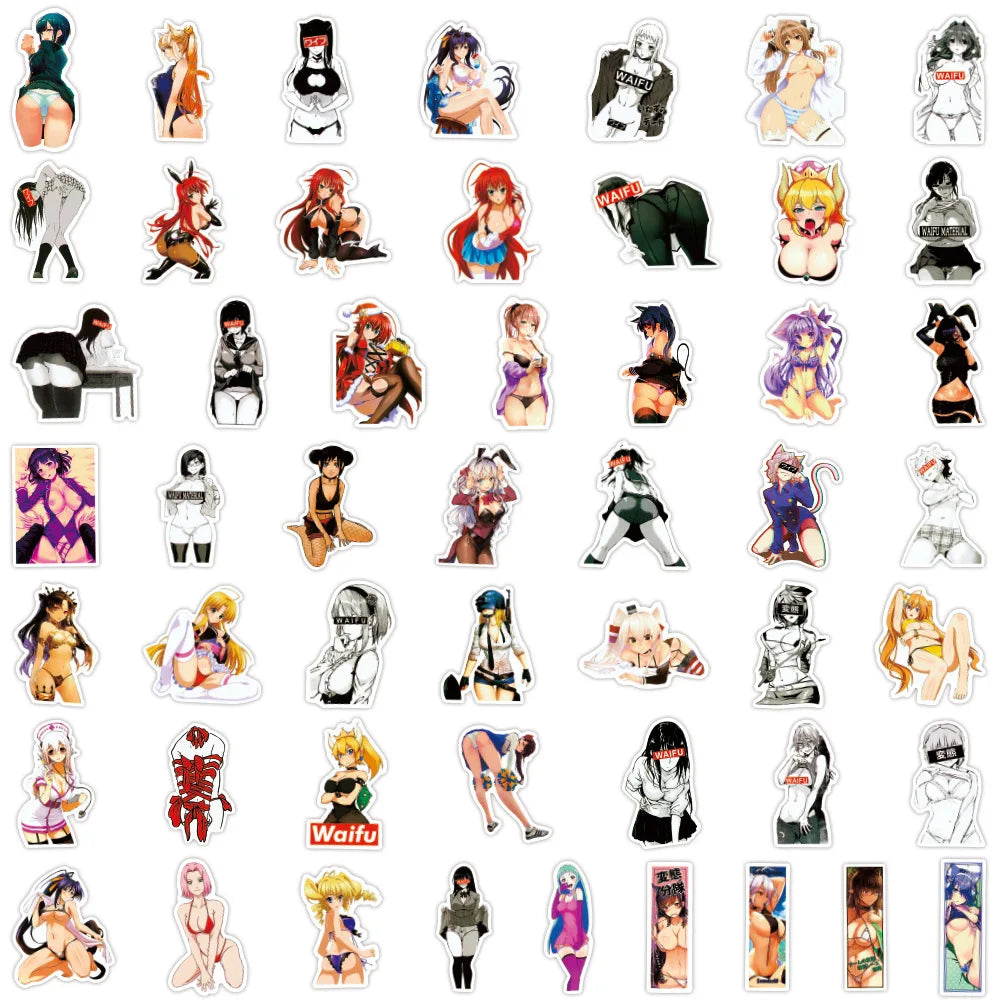 50/100Pcs Sexy Girl Hentai Waifu Bunny Girl Anime Sticker Bicycle Guitar Suitcase Notebook Motorcycle Graffiti Stickers Gift (ONLINE ORDER ONLY)