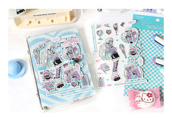 1pcs New Kawaii Heartbeat Girl Scrapbooking Sticker Art Collage Diary Journal DIY Craft Aesthetics Decorative Sticker Stationery (ONLINE ORDER ONLY)
