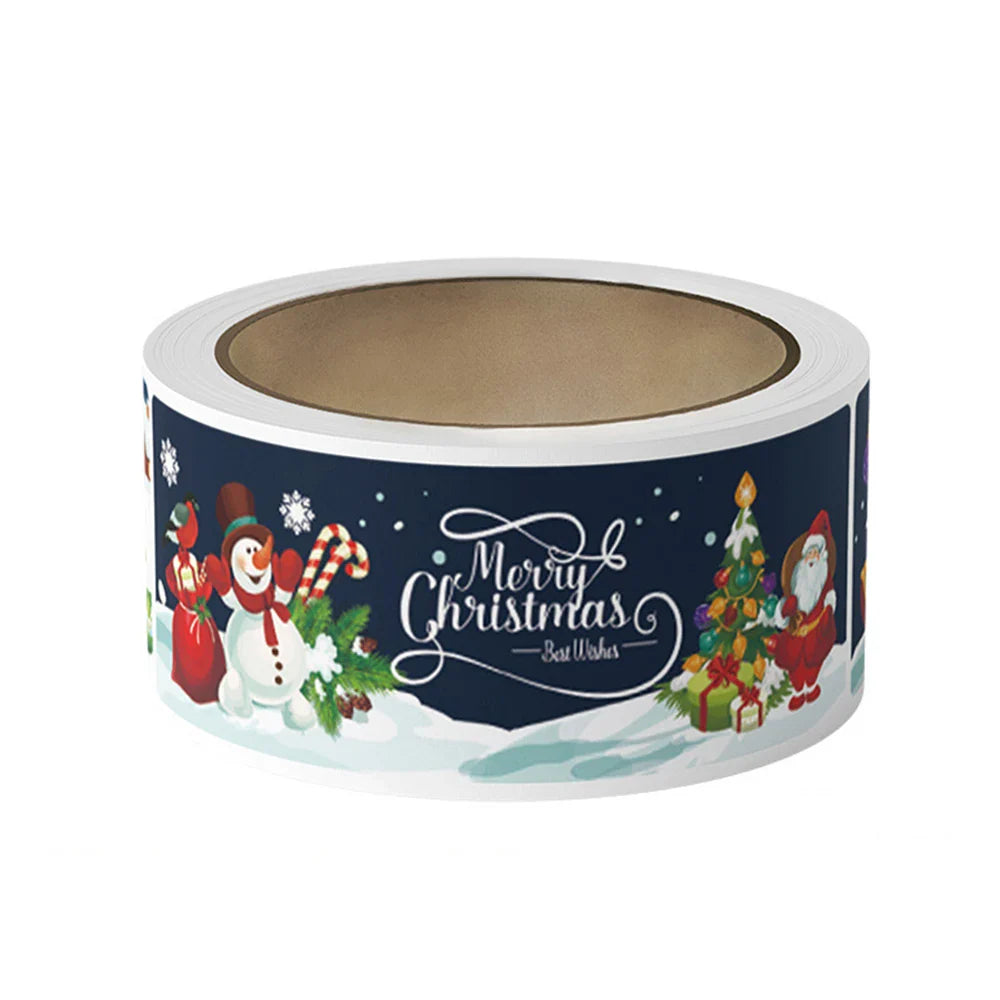 120pcs/roll Merry Christmas Package Seal Stickers Xmas Tree Snowman Santa Claus Gifts Wrapping Decals Decoration Label (Online Order Only)