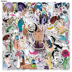 Cartoon Gothic Witch Halloween Stickers for Laptop Luggage Suitcase Decals (Online Order Only)