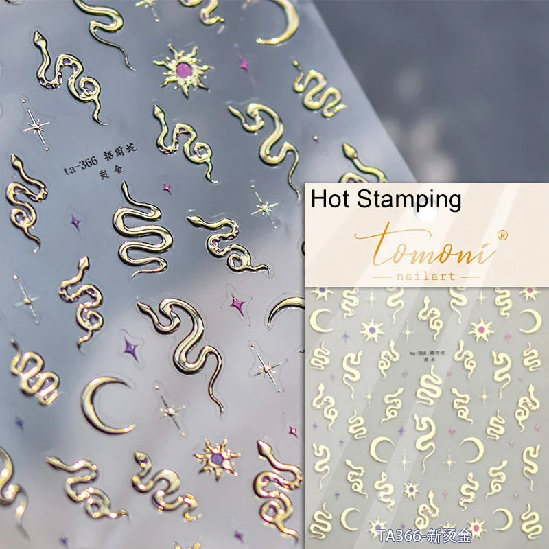 Dreamy Moon Star Cloud Butterfly Starrylight Rhinestone 5D Soft Embossed Relief Nail Art Sticker 3D Decal Decoration Manicure (ONLINE ORDER ONLY)