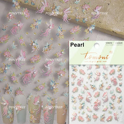 Angel Bowknot Stone Statue Vintage Photo Frame Flower Bed Bouquet Garden Rose Crown Adhesive Nail Art Stickers Manicure Decals (ONLINE ORDER ONLY)