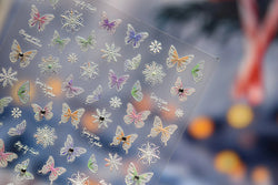 Colourful Butterfly Delicate Anmials Adhesive Nail Art Stickers Dreamy Winter Snowflake Rhinestone Manicure Decals Nail Supplies (ONLINE ORDER ONLY)