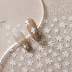 Romantic Cherry Blossom Sakura Flower Petal Leaf Self Adhesive Nail Art Stickers Rhinestone Shiny Flat Petalage Manicure Decals (ONLINE ORDER ONLY)