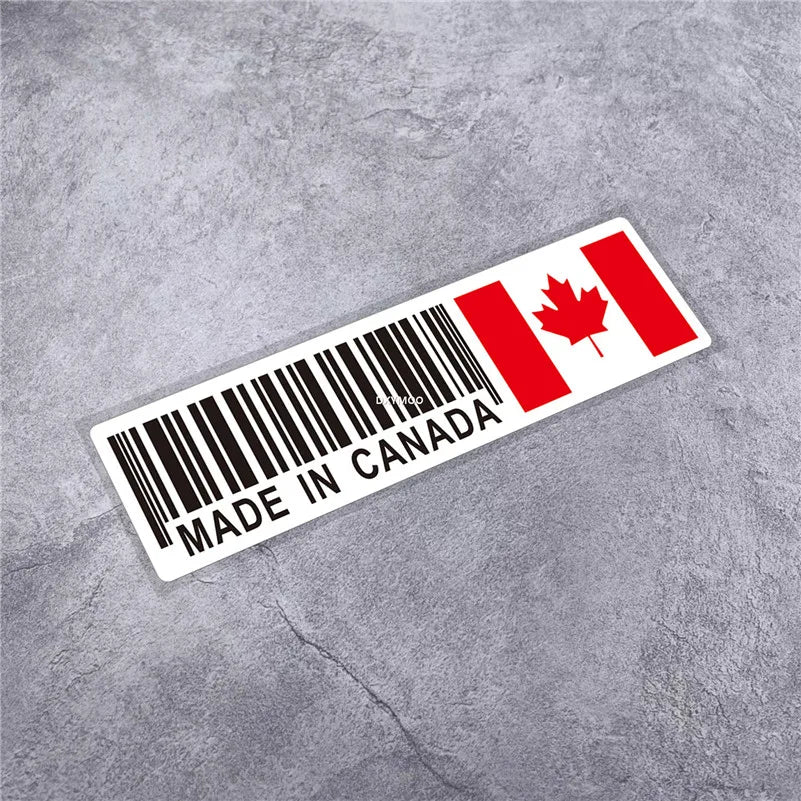 National Flag Bar Code Made in Germany Switzerland USA Italy Stickers Car Styling Vinyl Tape Motorcycle Decal Waterproof (ONLINE ORDER ONLY)