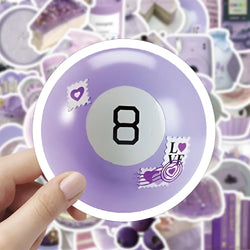 10/30/60PCS Ins Cartoon Purple Stickers Aesthetic Cute Korean Style Cartoon Decals Toys DIY Phone Fridge Laptop Guitar Wall Car (ONLINE ORDER ONLY)