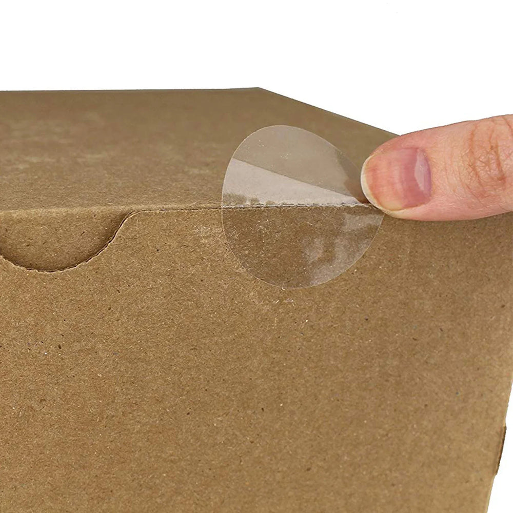 100-500pcs transparent labels 1 inch business package seal labels sticker PVC adhesive custom sticker stationery supply (ONLINE ORDER ONLY)