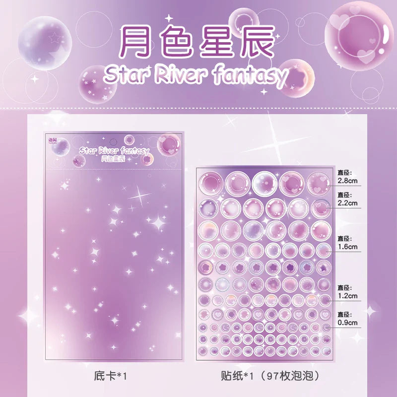 1pcs Cute Colorful Bubble Series Stickers Ins Basis Dot Laser Decoration Sticker Diary Scrapbooking DIY Album Kawaii Stationery (ONLINE ORDER ONLY)