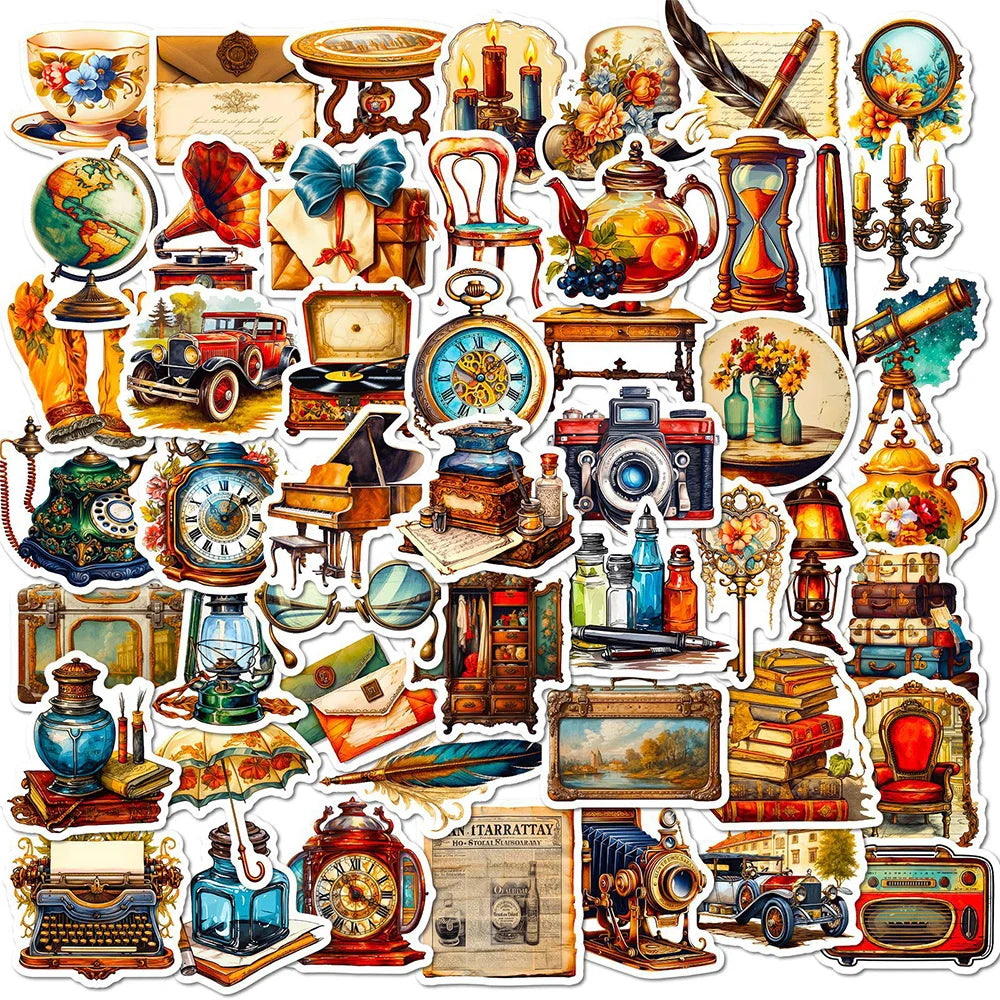 Vintage Art Graffiti Stickers Waterproof Decals for Motorcycle Laptop Luggage Car Kids Toys (Online Order Only)