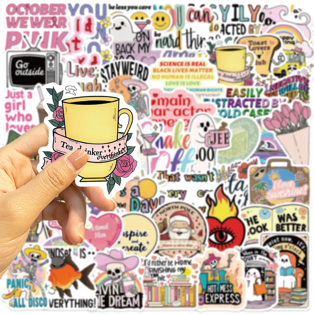 Cartoon Mixed Sticker Pack PVC Waterproof Skateboard Notebook Graffiti (Online Order Only)