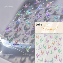 Colorful Bubbles Star Shiny Dreamy Glass Shards Flat 5D Soft Embossed Relief Self Adhesive Nail Art Sticker Chic Manicure Decal (ONLINE ORDER ONLY)