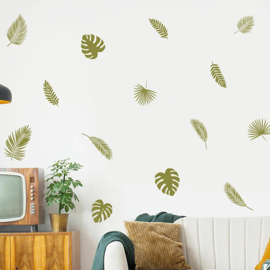 Palm Leaf Jungle Wall Stickers Vinyl Removable Nursery Decals Kids Room Decor (Online Order Only)