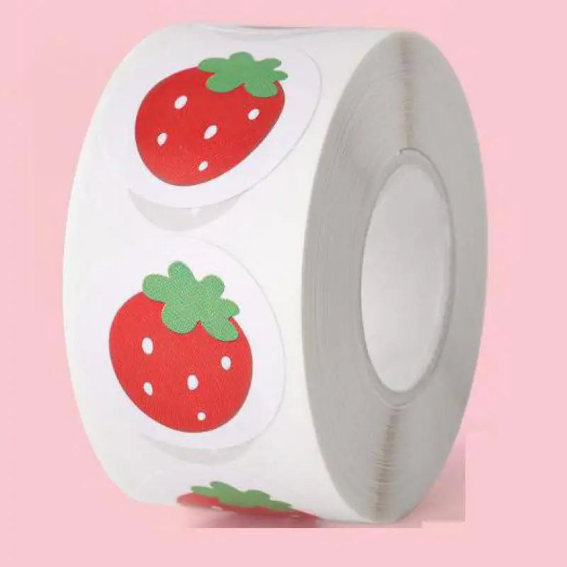 500pcs/roll Cute Strawberry Reward Stickers Scrapbooking  Fruit Envelope Seal Stickers For Birthday Party Favors Baking Goods (Online Order Only)
