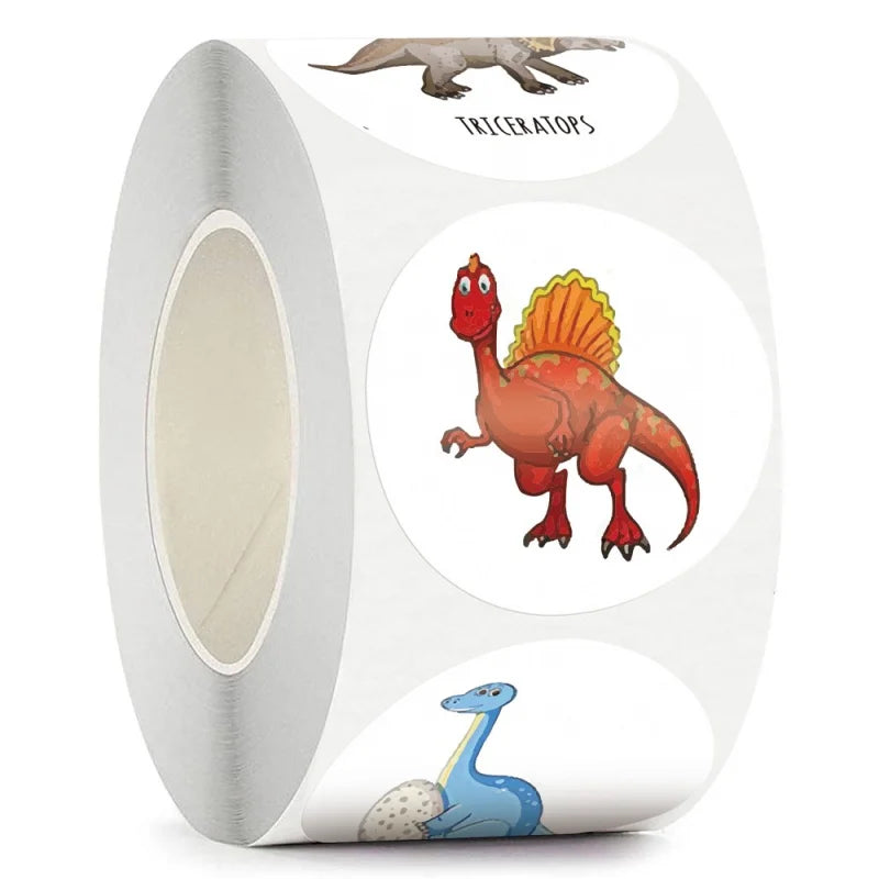 500PCS Children's Cartoon Stickers Little Dinosaur Pattern Kids Stationery Supplies School Teacher Supplies Reward Stickers (Online Order Only)
