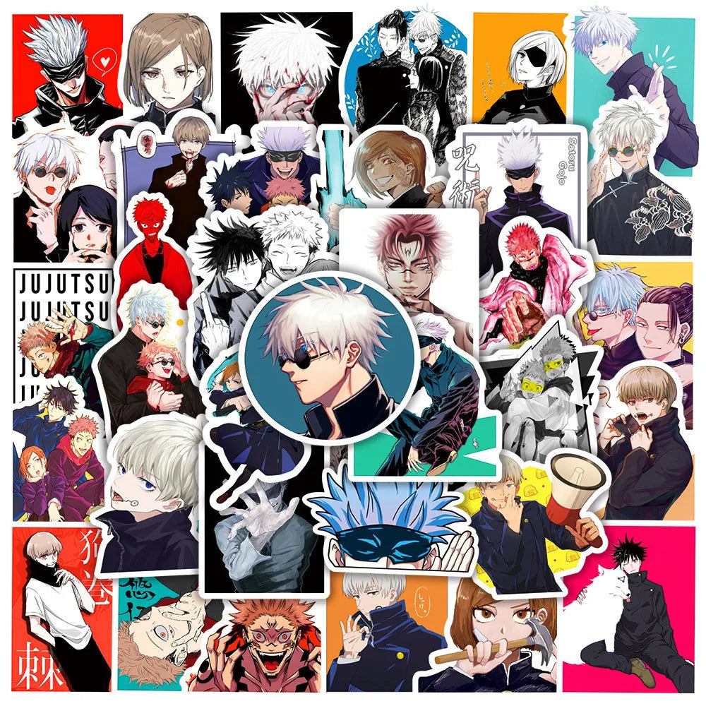 50pcs Jujutsu Kaisen Stickers for Helmets, Walls, DIY Decor Wholesale (Online Order Only)