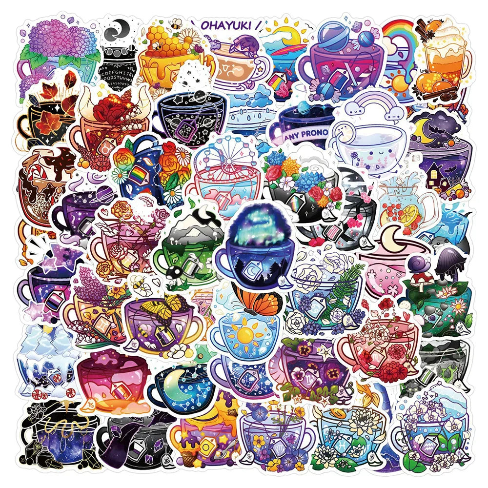 Cute Flower Cartoon Stickers for Laptop, Scrapbook, Phone Decoration (10/30/49pcs) (Online Order Only)