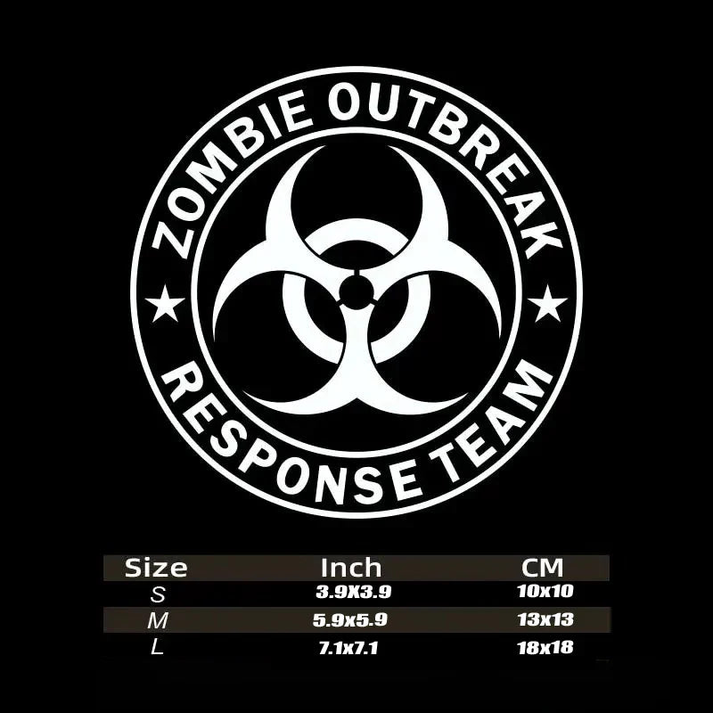 Zombie Outbreak Funny Novelty Car Window Bumper Vinyl Decal For Car Truck Motorcycle Self-adhesive Vinyl Sticker (ONLINE ORDER ONLY)