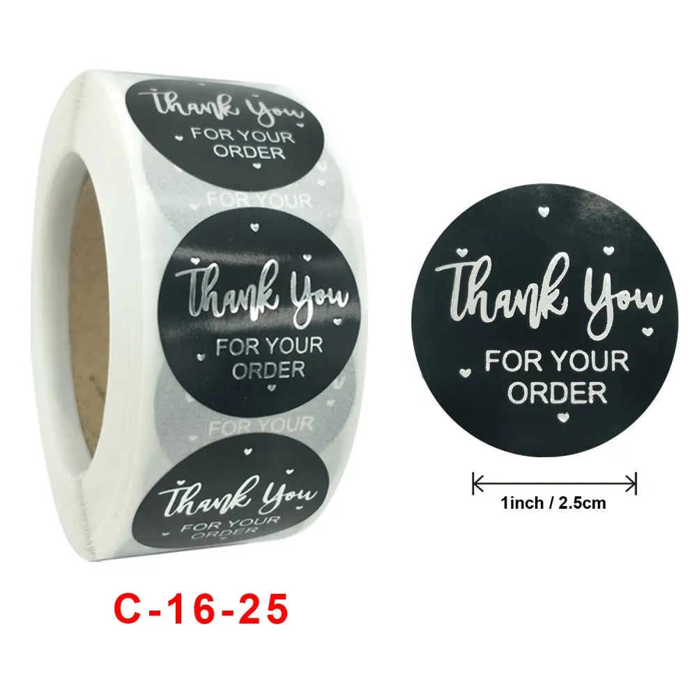 50-500pcs Luxury Bronzing Labels Thank You for Your Order Stickers Baking Seal Labels for Shop Business Package Gift Sticker (ONLINE ORDER ONLY)