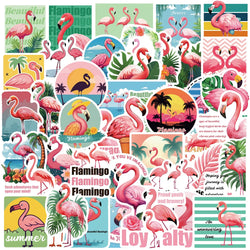 50pcs Flamingos Stickers Dream for DIY Girls Scrapbook Suitcase Water Bottle Phone Laptop Guitar Decal Cartoon Sticker Toys (Online Order Only)