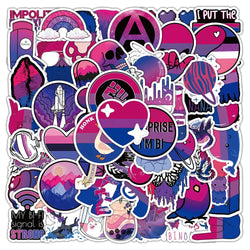 Cartoon Bisexual Stickers 10/30/60pcs Waterproof Skateboard Luggage Phone Guitar Car Decals (ONLINE ORDER ONLY)