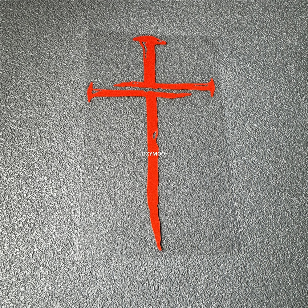 Car Stickers Jesus Cross Nails Christian Symbol God Christ Symbol Decal Motor Body Helmet Applique Auto Window Body Decals Vinyl (ONLINE ORDER ONLY)