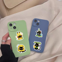 10/30/60PCS Cute Black Cat Stickers Toy DIY Notebook Phone Bike Fridge Skateboard Suitcase Waterproof Cartoon Decal Kids Sticker (ONLINE ORDER ONLY)