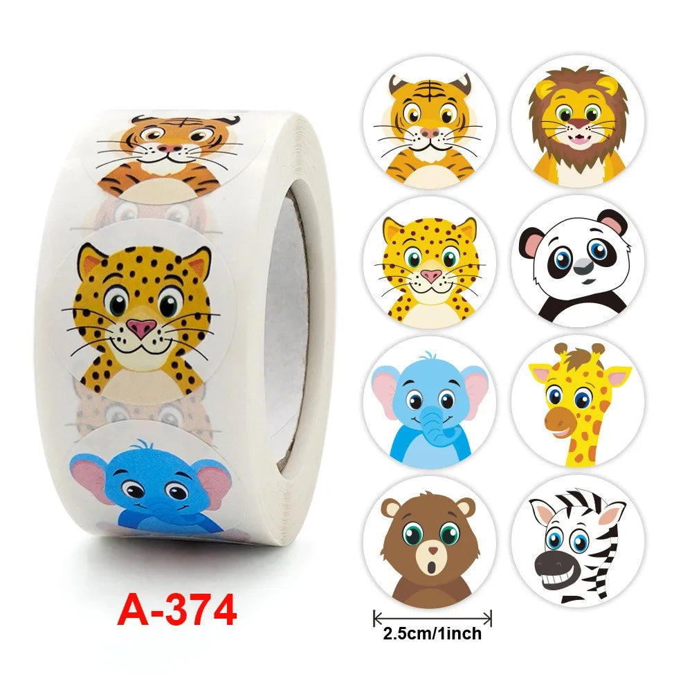 50-500pcs Cartoon Animal kids Sticker Cute Toy Game Sticker DIY Gift Sealing Label Student Decoration Stationery Notebook Supp (ONLINE ORDER ONLY)