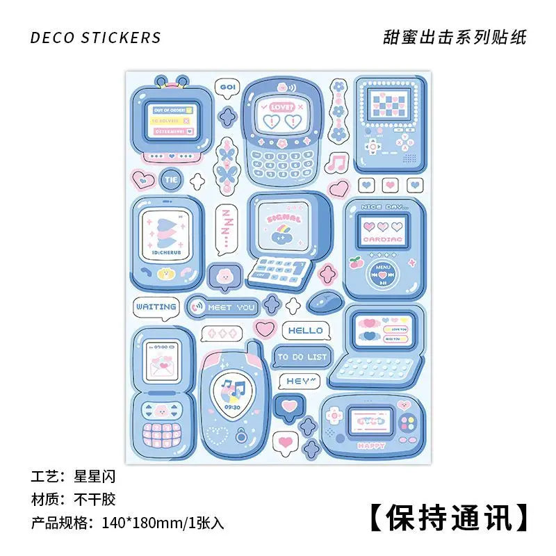 Cute Sweet attack series Stickers Text Dialog Idol Card DIY Material Scrapbooking Decorative Sticker Personalized Stationery (ONLINE ORDER ONLY)