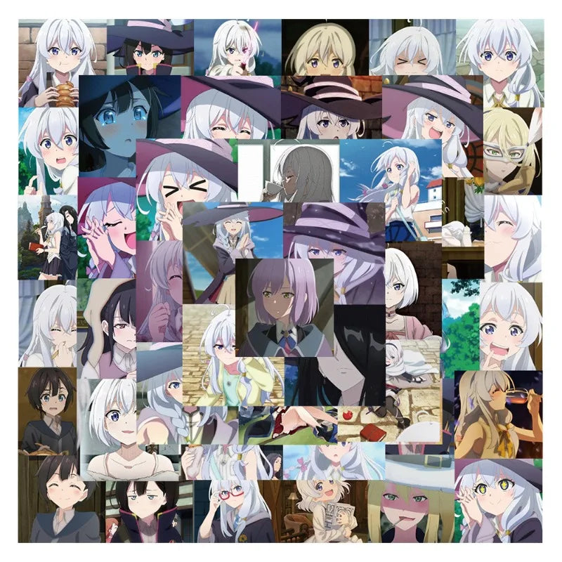 Wandering Witch Elaina Stickers: 50pcs Luggage, Phone, Notebook Decor (Online Order Only)
