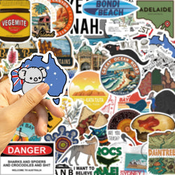 50PCS Travel City Australia Landscape Stickers Decal DIY Phone Laptop Guitar Stationery Scrapbook Skateboard Toy Sticker (ONLINE ORDER ONLY)