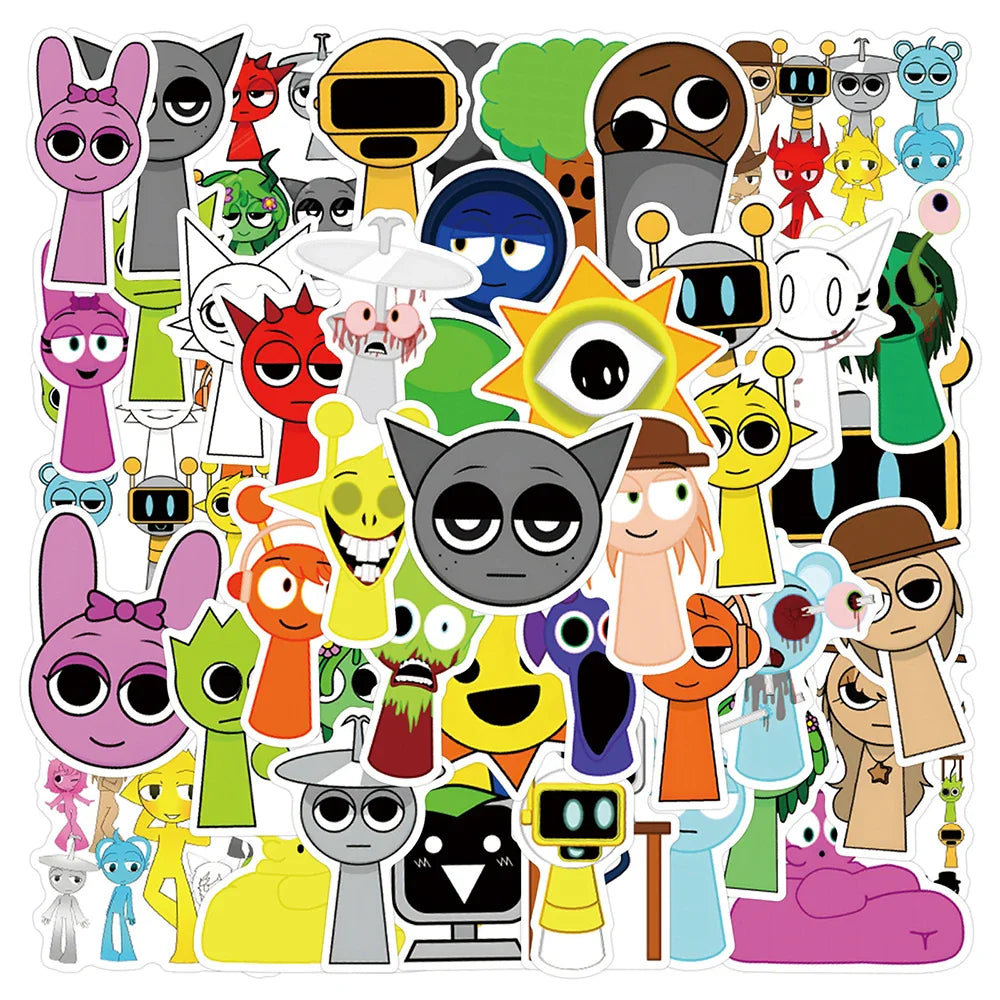 Incredibox Stickers Decals 10/30/55pcs Waterproof for Laptop, Skateboard, Phone, Car, Kids Toy (ONLINE ORDER ONLY)