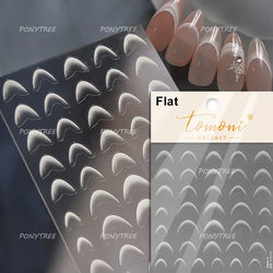 French Skirt Hem Halo Dyeing Purple Pink White Hemline Bowknot Wedding Veil Dreamy Star Adhesive Nail Art Sticker Manicure Decal (ONLINE ORDER ONLY)