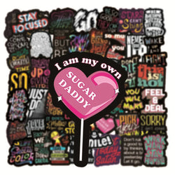 50pcs Motivational Phrase Stickers Encouragement Inspirational Quotes Scrapbook Stationary Office Study Room Sticker Decal (ONLINE ORDER ONLY)