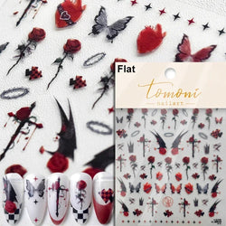 Cat Eye Shiny Blue Purple Spider Cross Love Heart Star Snake Web Jelly Thrilling Nail Art Stickers Manicure Decals Halloween (ONLINE ORDER ONLY)