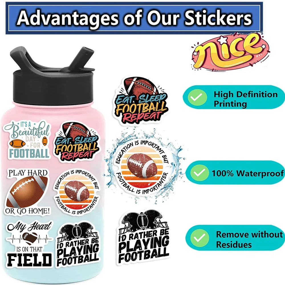 50pcs Football Art Stickers Decals For Mobile Phone Case Luggage Skateboard DIY Decorative Waterproof Sticker (ONLINE ORDER ONLY)