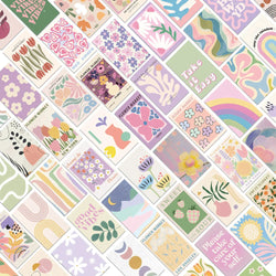 Danish Pastel Pink Landscape Stickers 50/100pcs Aesthetic Journal DIY Diary Water Bottle Stationery (Online Order Only)