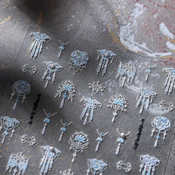 Yunjin Brocade Shawl Tassel Pendant Traditional Chinese Costumes and Ornaments Self Adhesive Nail Art Stickers Manicure Decals (ONLINE ORDER ONLY)