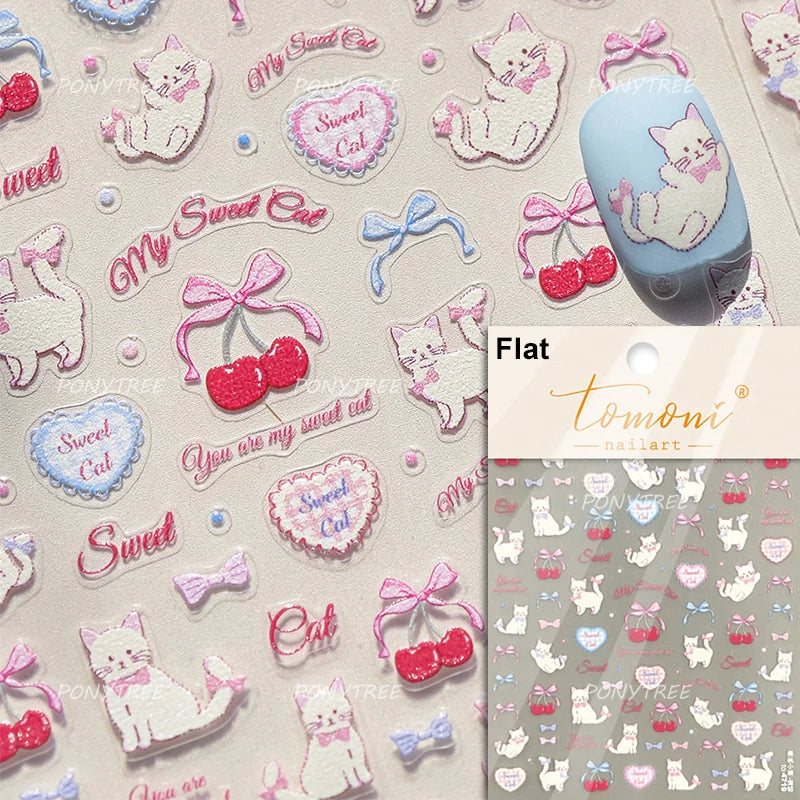 Mini Fruit Cherry Charming Strawberry Ribbon Line Bowknot Jelly Charming Chic Self Adhesive Nail Art Stickers Manicure Decals (ONLINE ORDER ONLY)