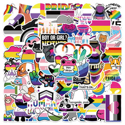 LGBT Rainbow Pride Stickers Pack - Lesbian, Bisexual, Pansexual, Transgender Decals for Skateboard, Phone, Laptop (Online Order Only)