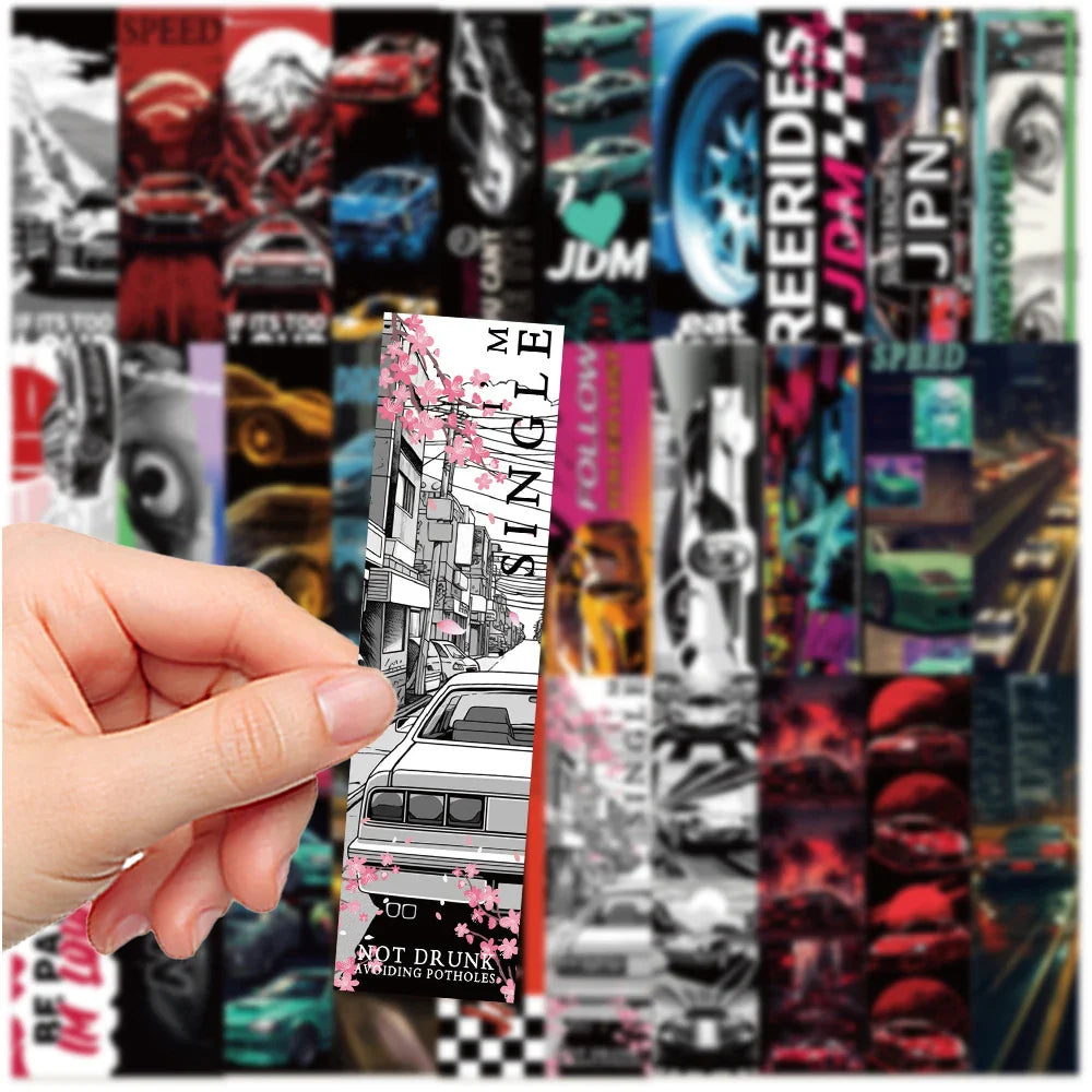 10/30pcs Japan JDM Retrofit Racing Car Stickers Decals Laptop Suitcase Phone Skateboard Scrapbook Car Cool Waterproof Sticker (ONLINE ORDER ONLY)