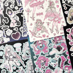 New Cute Cool Sweet Maid Girl Stickers Diary Scrapbooking DIY Album Decoration Sticker Aesthetic Personalized Kawaii Stationery (ONLINE ORDER ONLY)