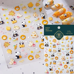 Cute Bowknot Dog Puppy Bear Strawberry Cake Fruit Juice Coffee Desserts Corgi Cherry Adhesive Nail Art Stickers Manicure Decals (ONLINE ORDER ONLY)