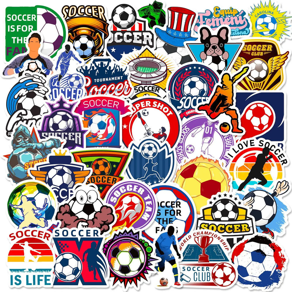 Soccer Football Graffiti Stickers for Skateboard Car Helmet Suitcase Notebook Water Bottle Phone Laptop - 10/25/50pcs (Online Order Only)