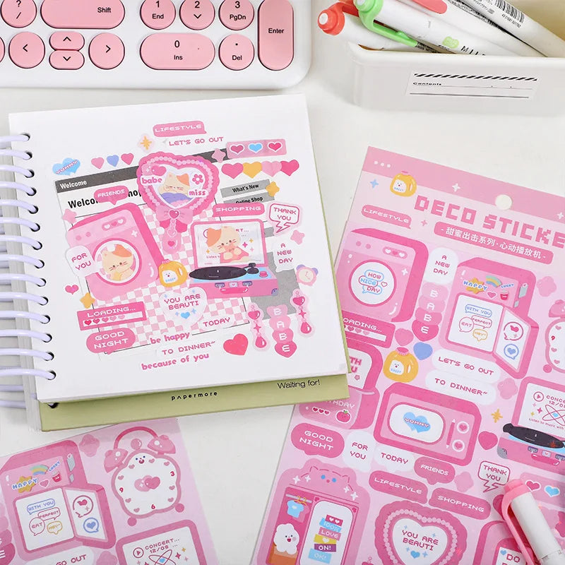 Cute Sweet attack series Stickers Text Dialog Idol Card DIY Material Scrapbooking Decorative Sticker Personalized Stationery (ONLINE ORDER ONLY)