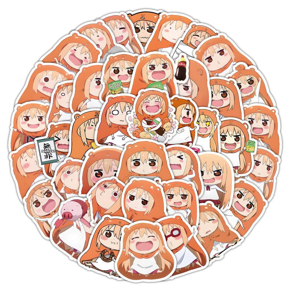 10/30/60PCS Cute Doma Umaru Stickers Anime Meme Sticker Scrapbook Luggage Laptop Guitar Car Bike Skatebaord Decals Catoon Toy (Online Order Only)