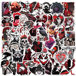 50pcs Horror Skull Gothic Stickers Aesthetic Graffiti Stickers Luggage Skateboard Laptop  Guitar Sticker Decals (ONLINE ORDER ONLY)