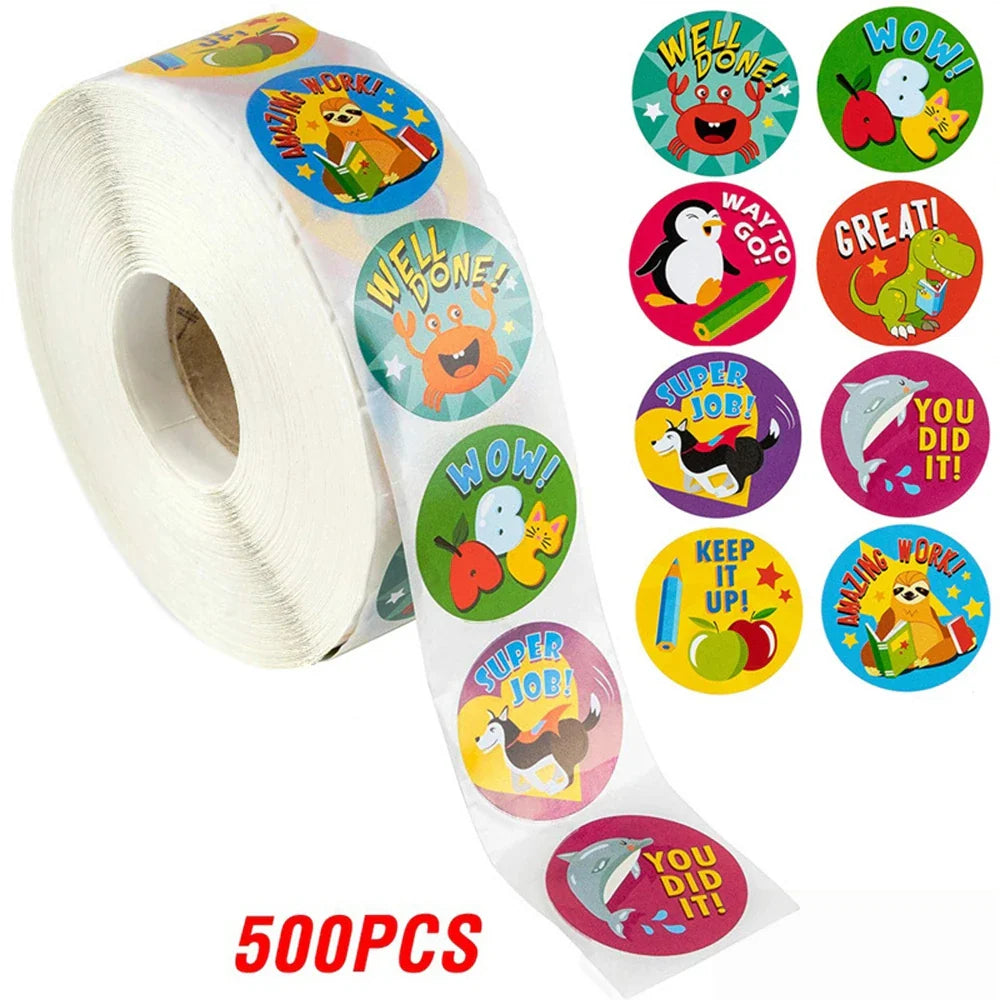 100-500pcs Cartoon Animals Sticker for Children 8 Designs Cute Thank You Scrapbooking Stationery Sealing Labels Rewards Stickers (ONLINE ORDER ONLY)