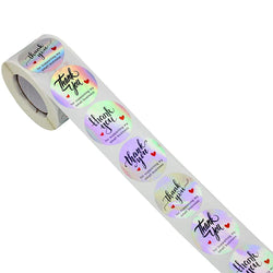 50-500PCS Holographic Rainbow Commercial Stickers Roll Thank You Adhesive Labels For Envelope Seal Business Gift Wapping (Online Order Only)