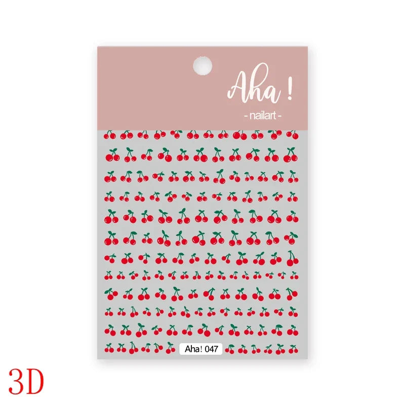 1Pc Summer Nail Art Sticker Lemon Nail Decal Nail Art Supplies Cute Fruit Strawberry Cherry Watermelon Avocado Lemon Nail Design (ONLINE ORDER ONLY)